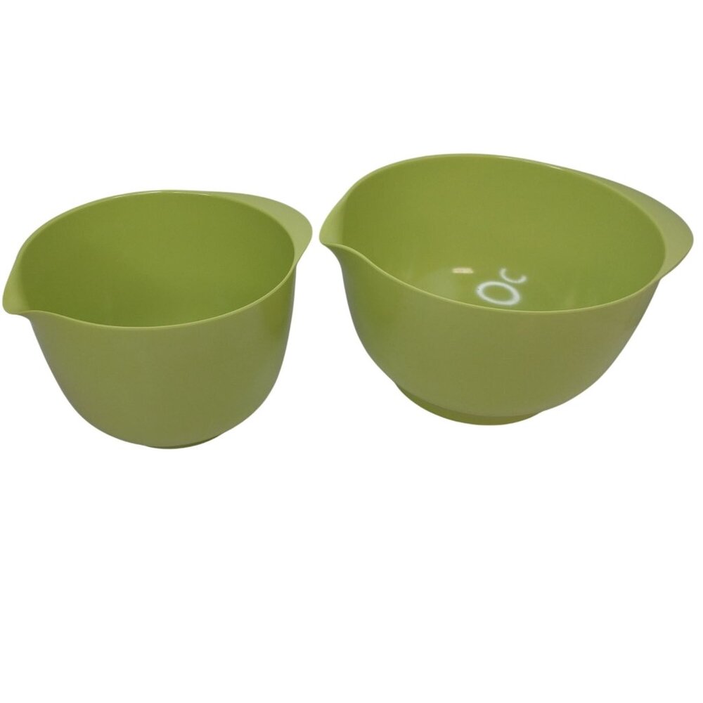 Rosti Mepal Melamine Green Nesting Mixing Bowls Pouring Spouts MCM Set of 2